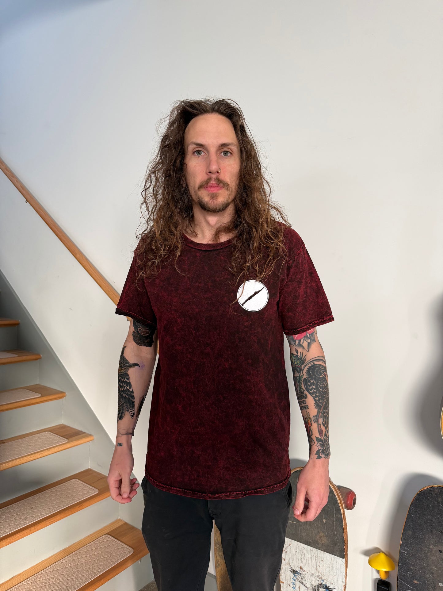 Maroon Acid Wash Edge of Reason Tee