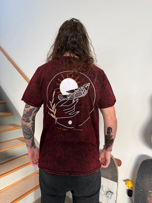 Maroon Acid Wash Edge of Reason Tee